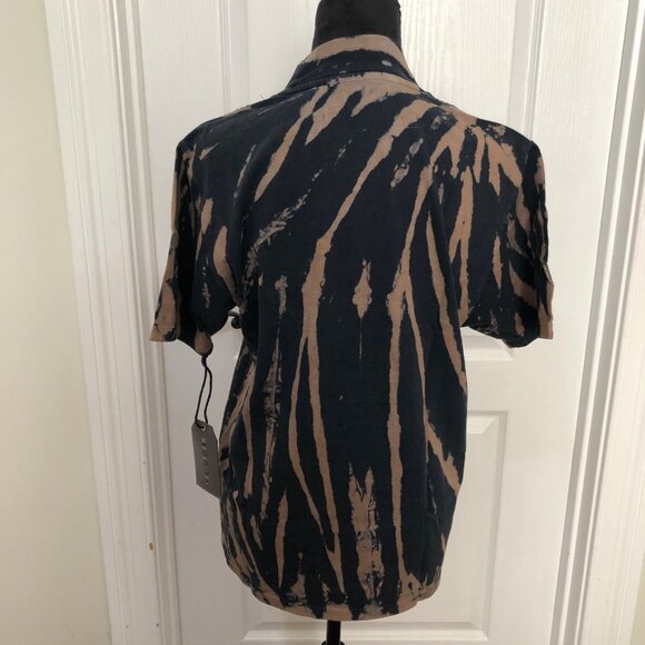 Les Tien Yours XS Tie-Dye Black Tan 100% Cotton T-Shirt – Trendy & Comfortable - Picture 4 of 8